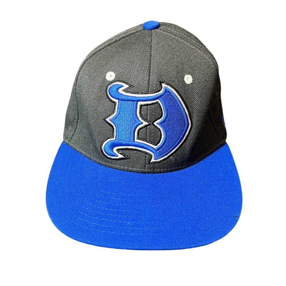 Y2K Zephyr Duke Blue Devils Hat Mens OSFM Black Blue Snapback Flat Brim‎ NCAA